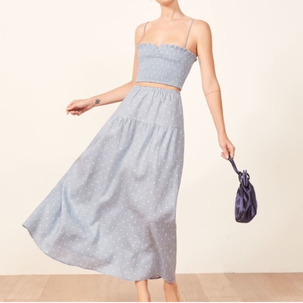 Reformation Kitty 2 piece linen set (skirt & top)